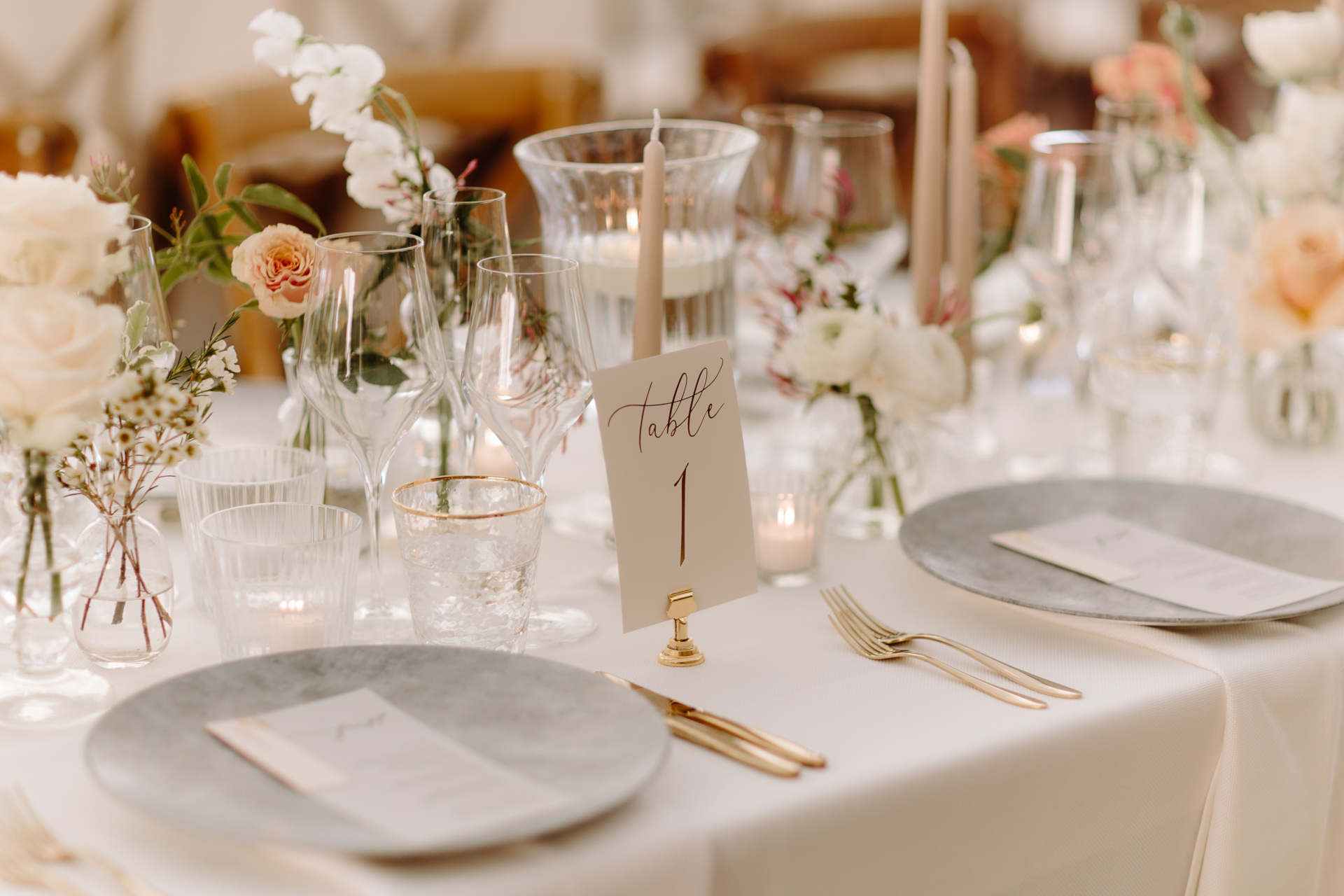 Wedding place setting at table