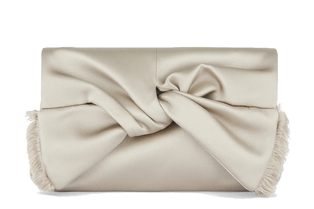 Silver bow clutch