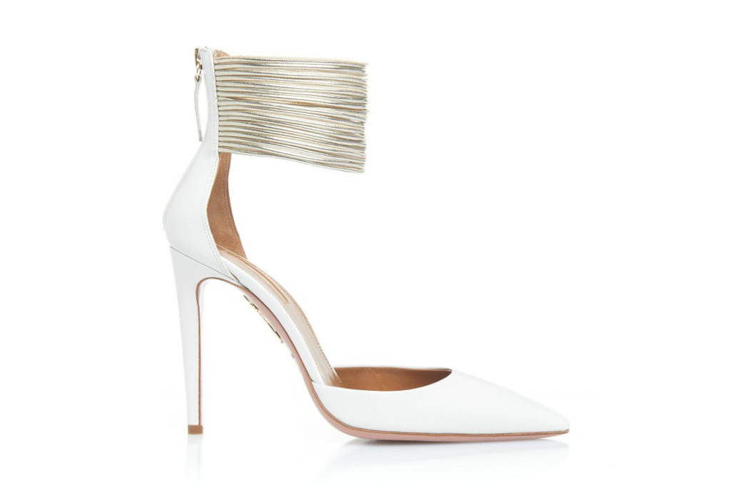 White and gold heel