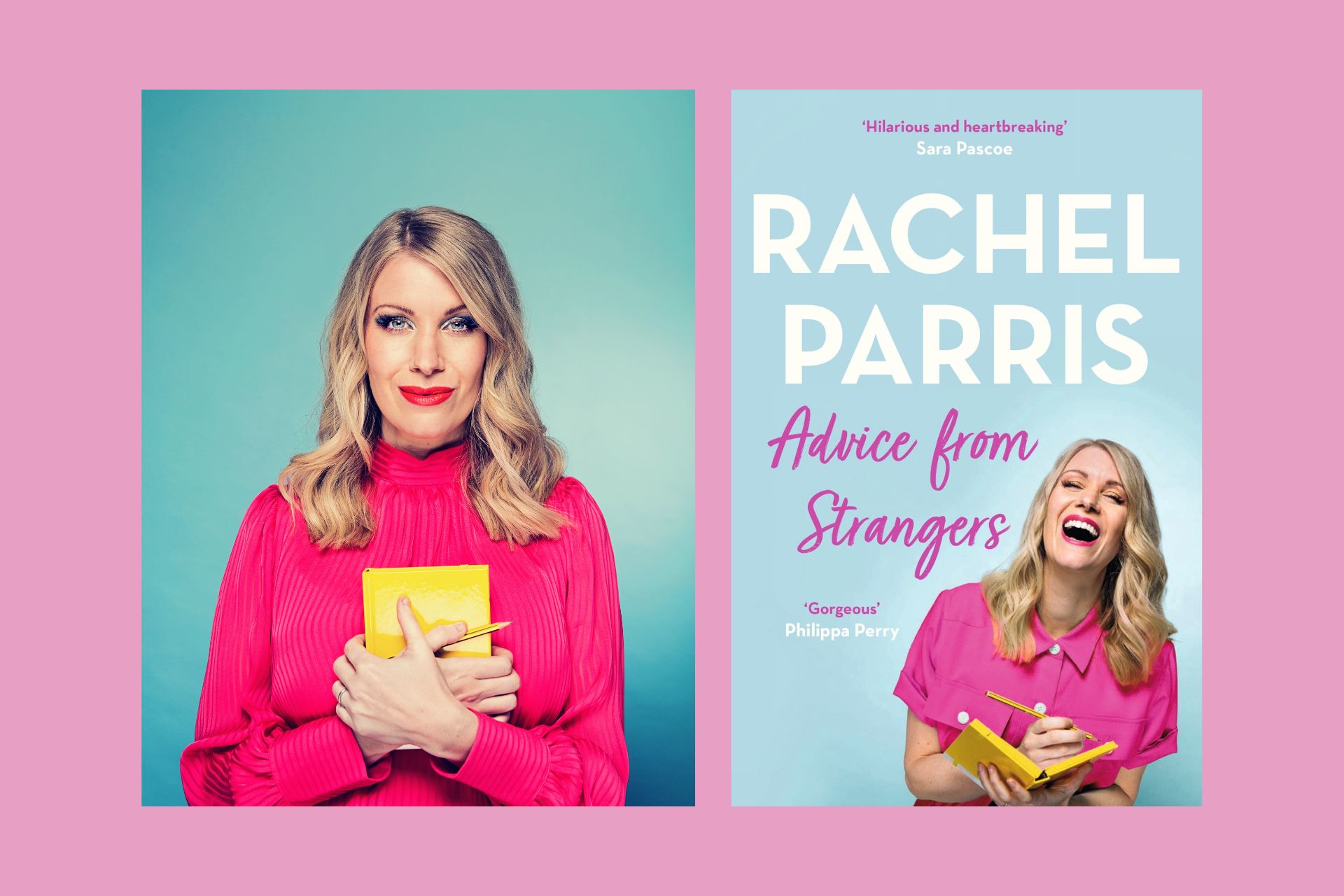 Rachel Parris and her book jacket