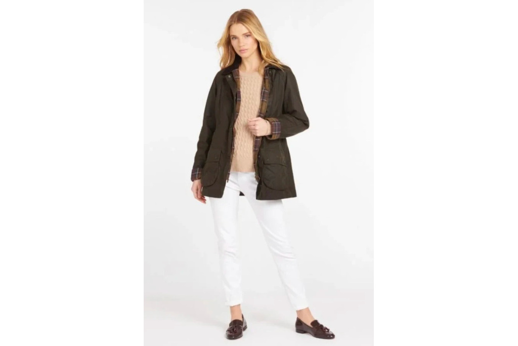 Woman in brown jacket