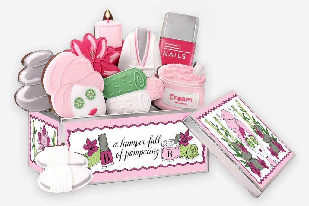 Pamper-themed biscuits