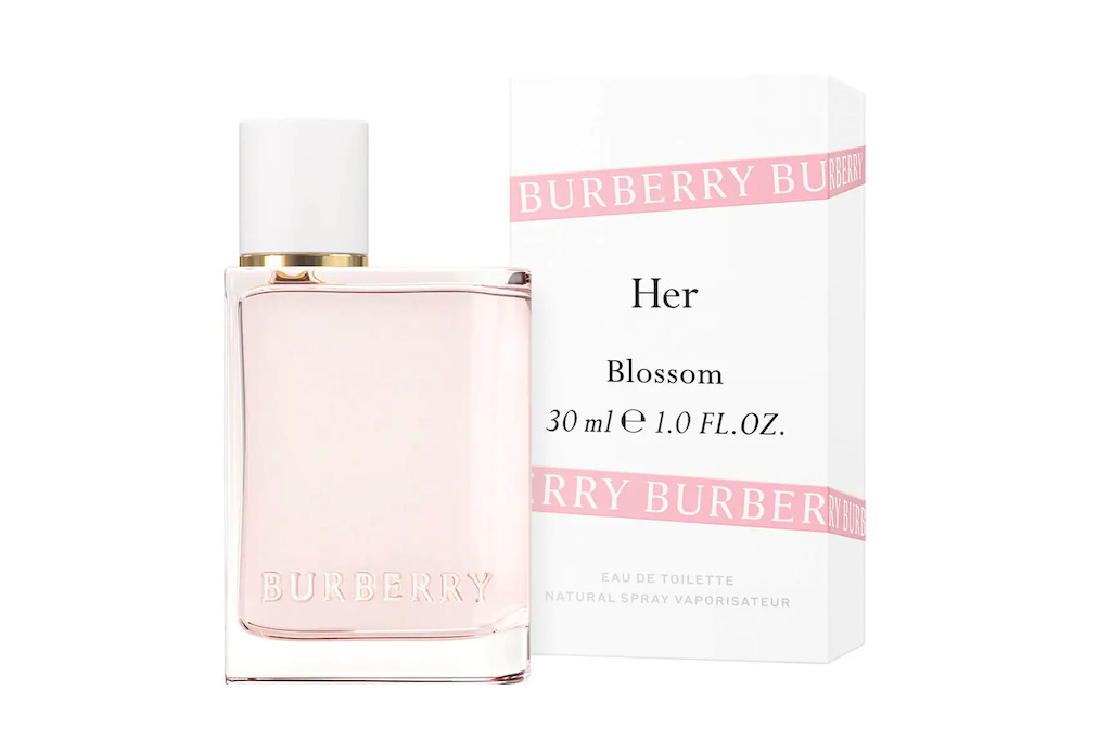 Pink perfume bottle with white and pink bottle