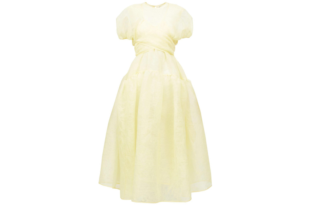 Yellow wrap dress