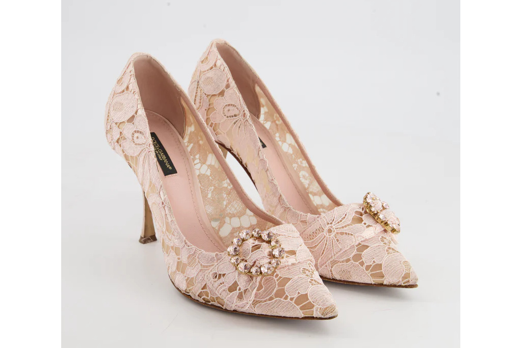 Pink lace heels