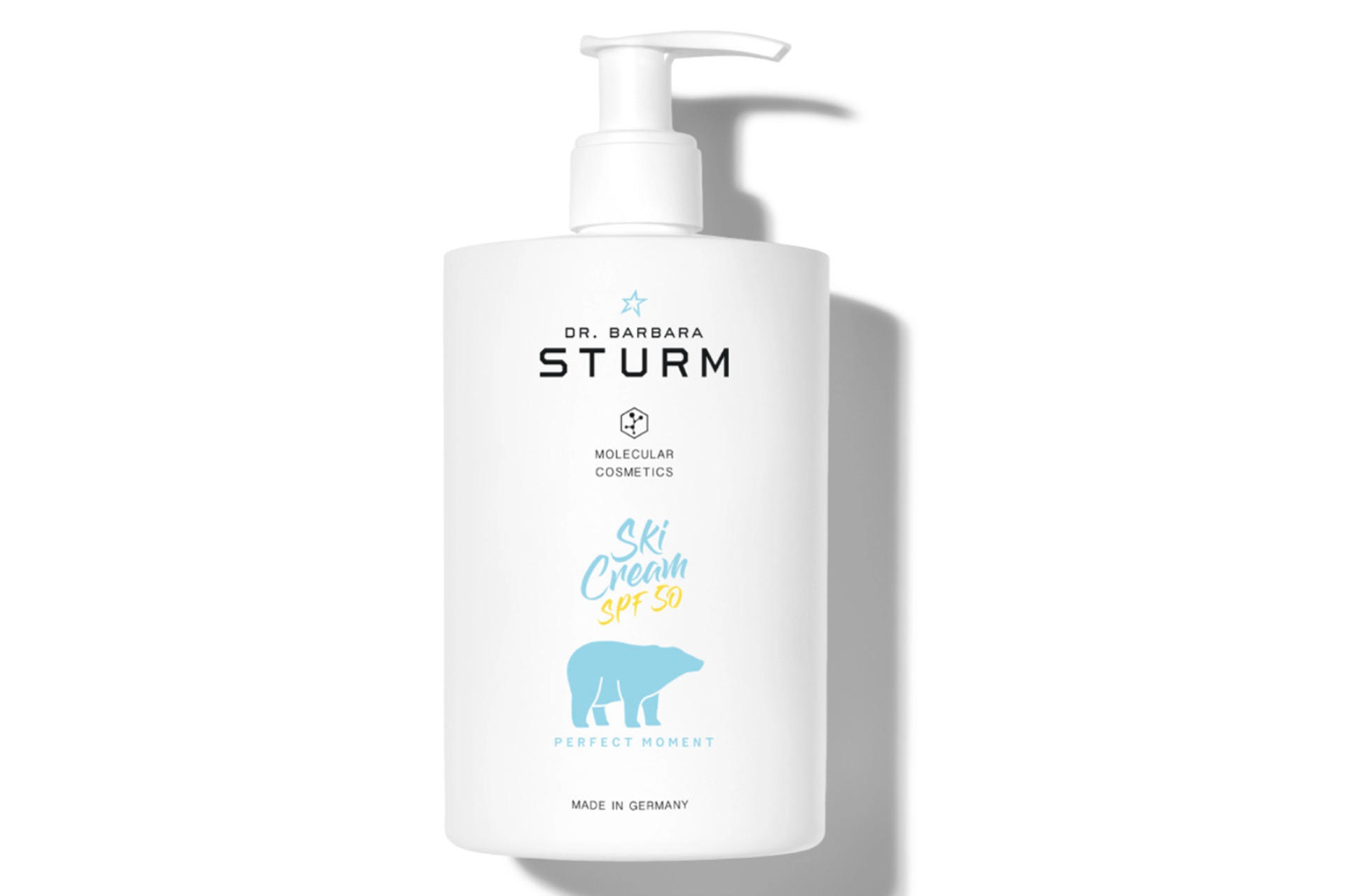 White pump bottle with Barbara Sturm logo.