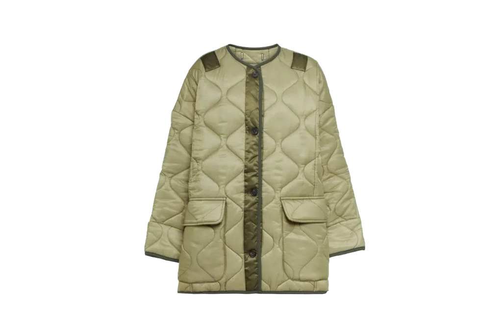 Green quilted jacket
