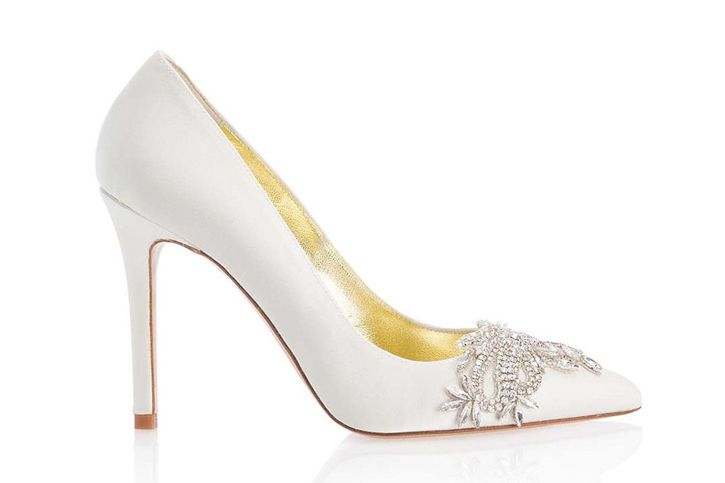 White wedding shoe