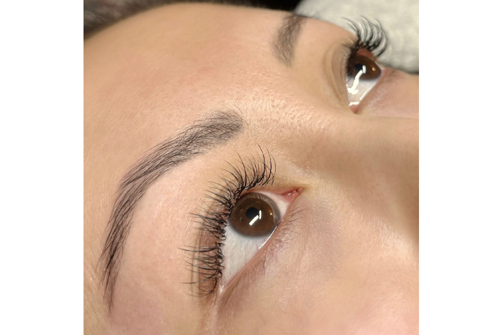 Close up of woman's eyelashes