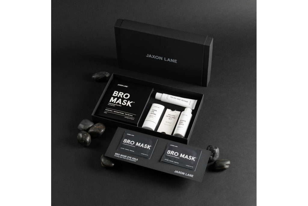 Black box full of skincare for men