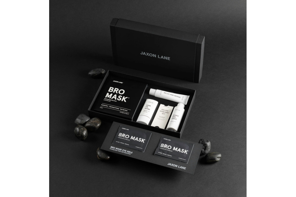 Black box full of skincare for men
