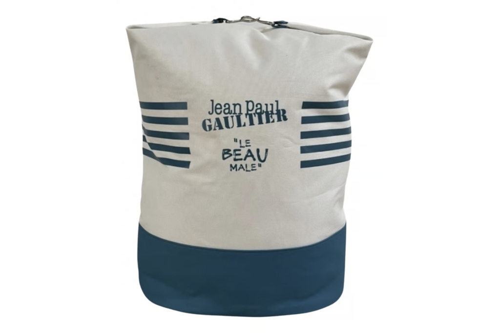 White and blue bag
