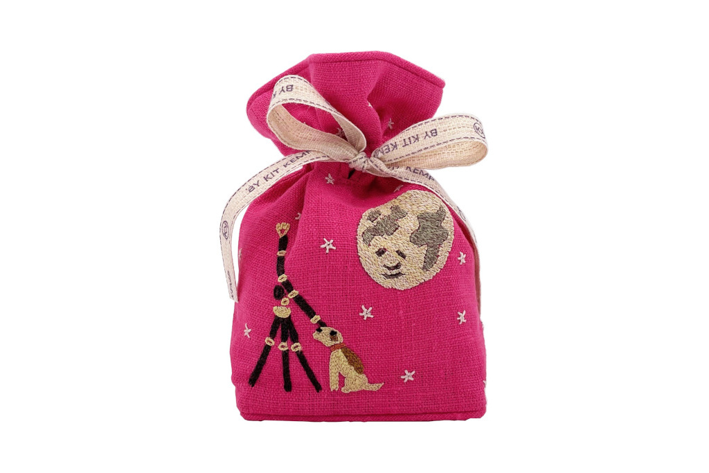 Pink embroidered sack