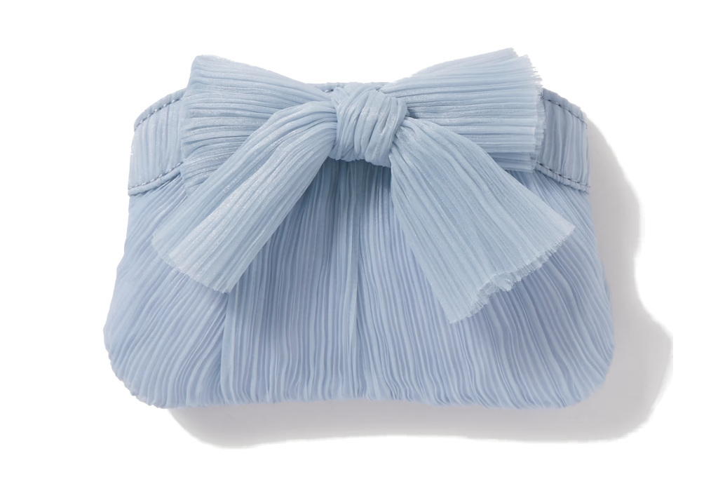 Blue bow clutch