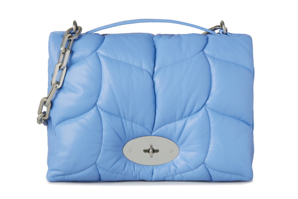 Blue padded handbag