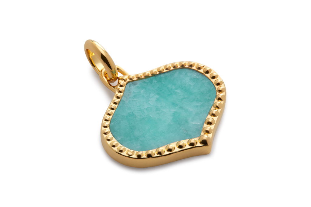 Blue and gold lotus charm