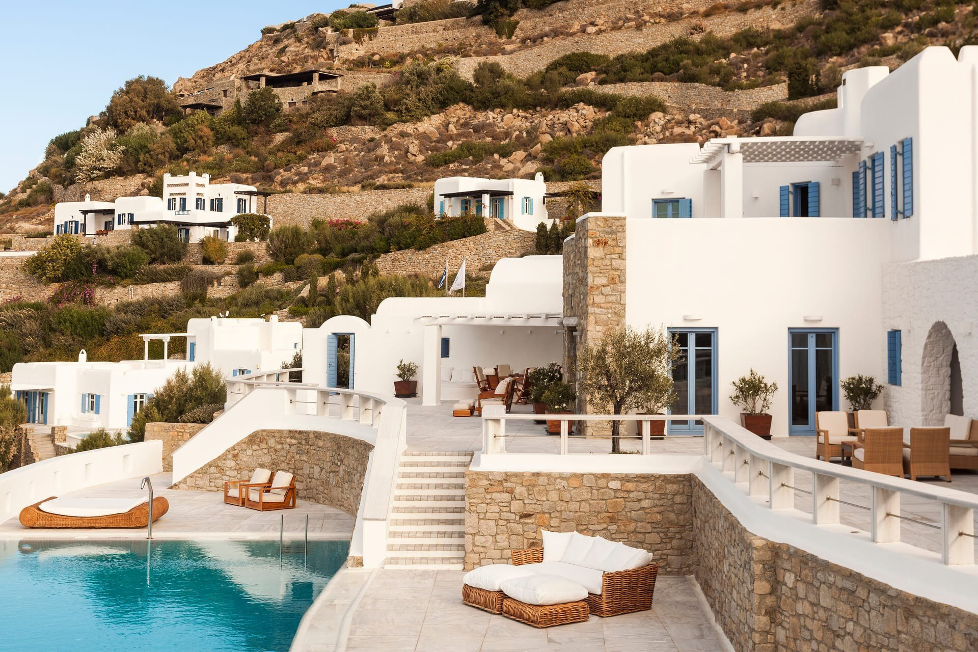 A white villa in Mykonos, Greece