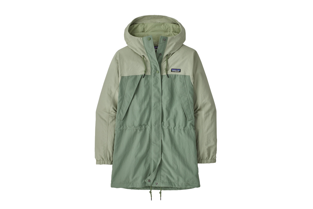 Green rain jacket