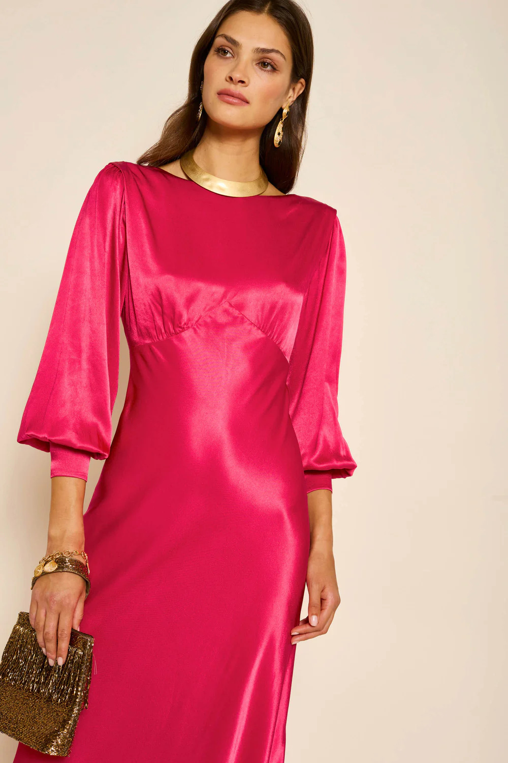 Woman in pink dress
