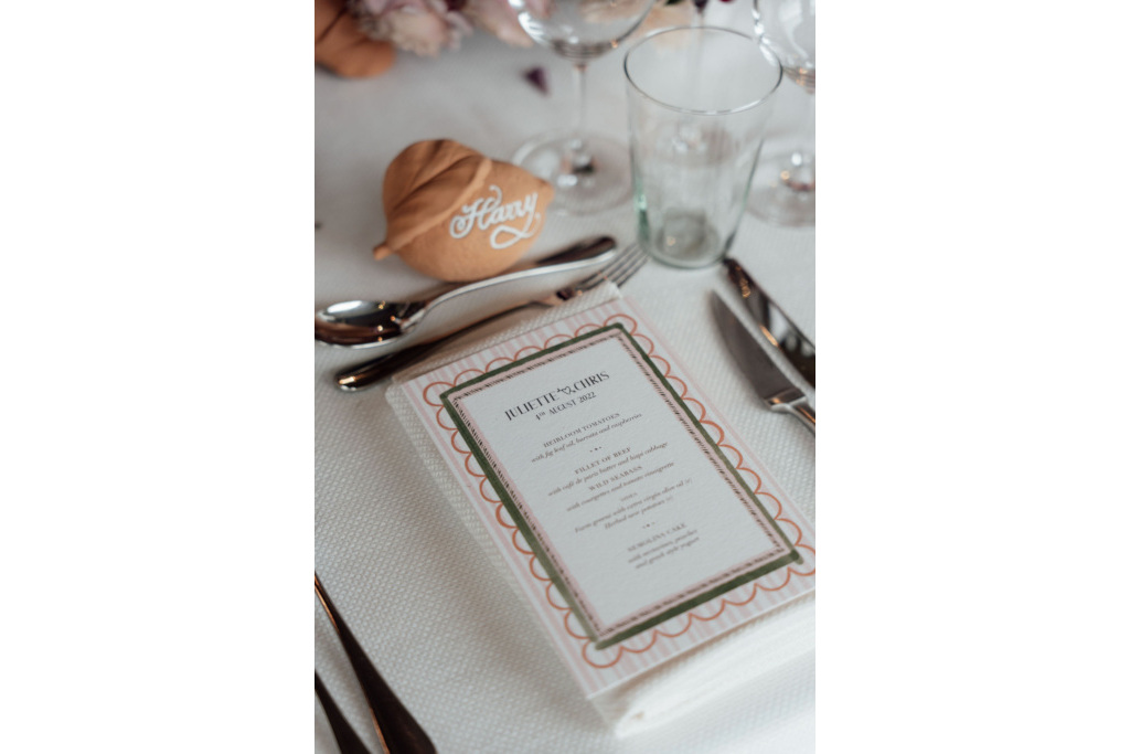 Place setting for wedding