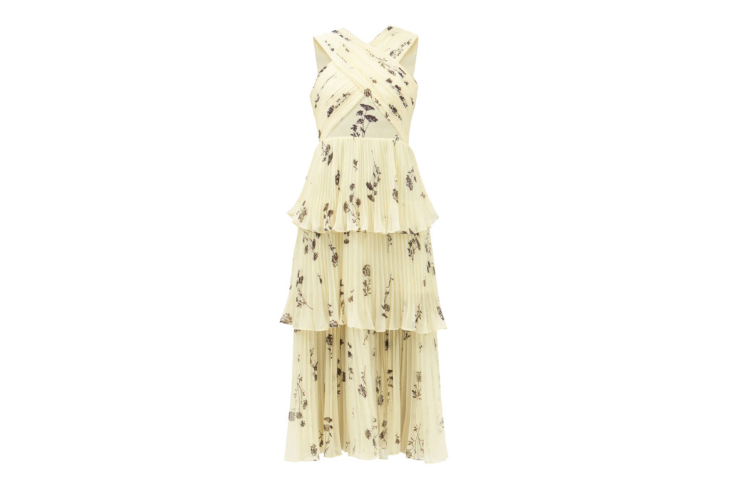 Yellow floral ruffle dress
