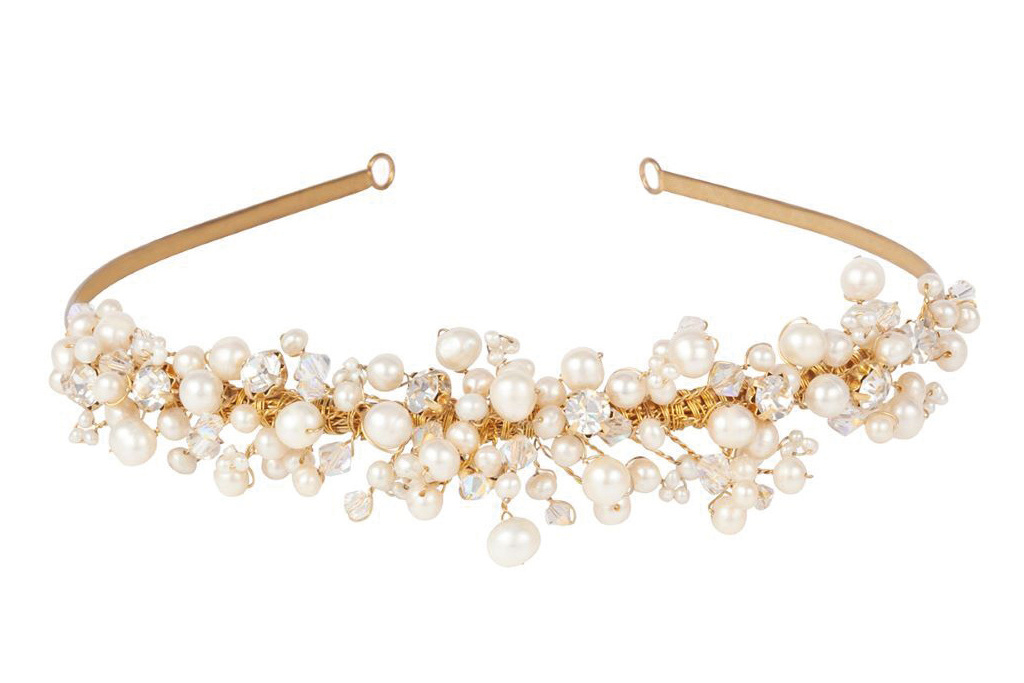 Gold headband with pearls