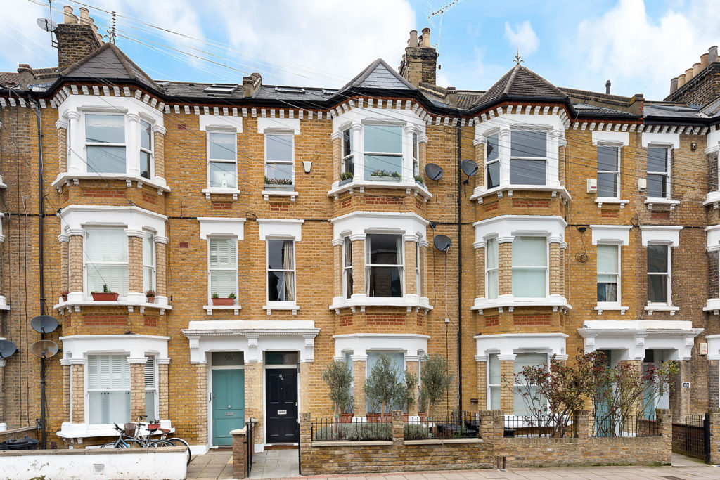 Red brick terraced houses.
