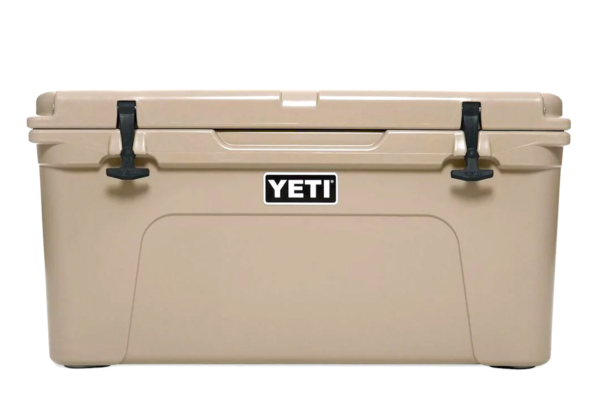 Beige-coloured drinks cooler with black clips