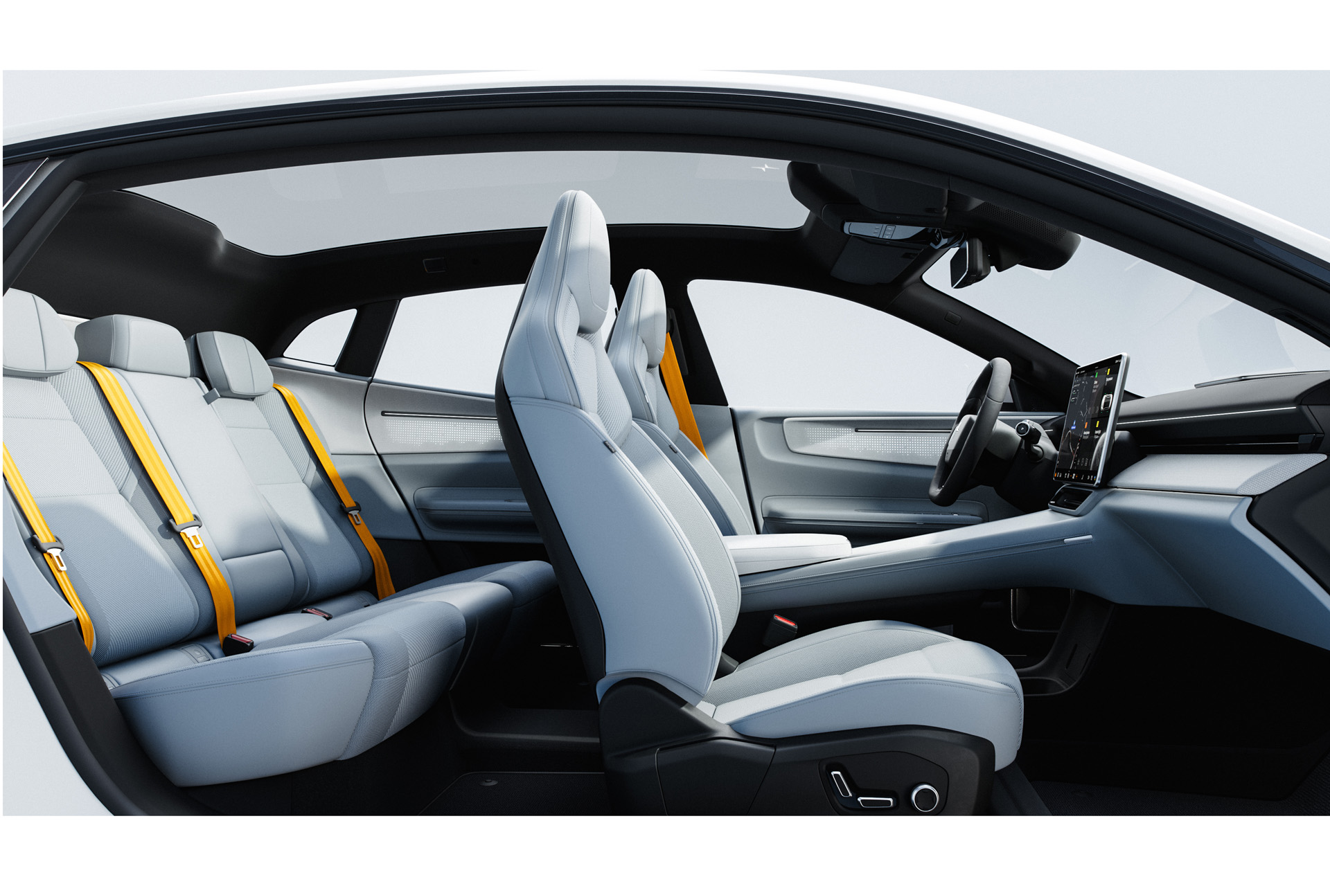 side view of the Polestar 4 interior
