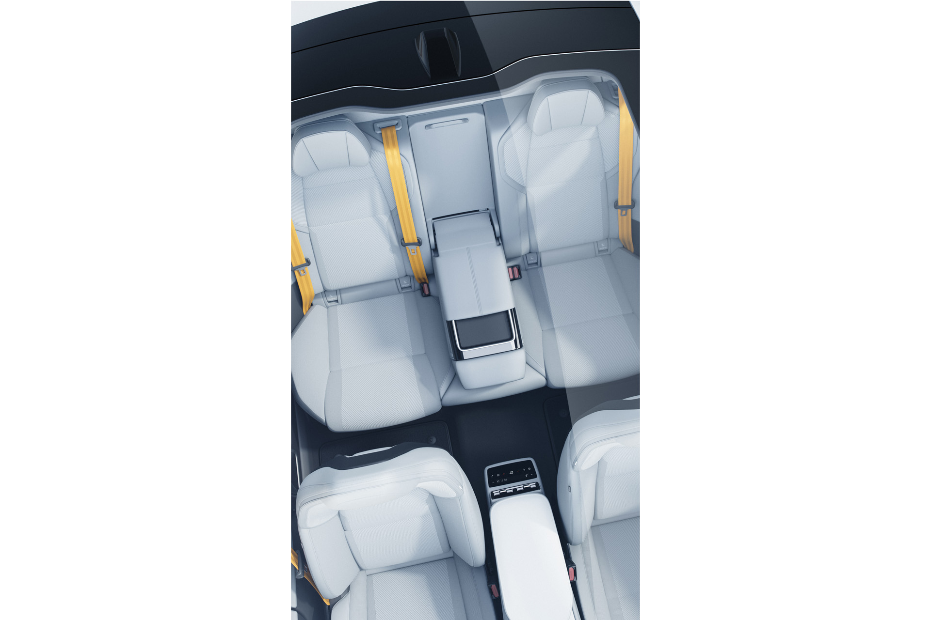 aerial view of the rear seats