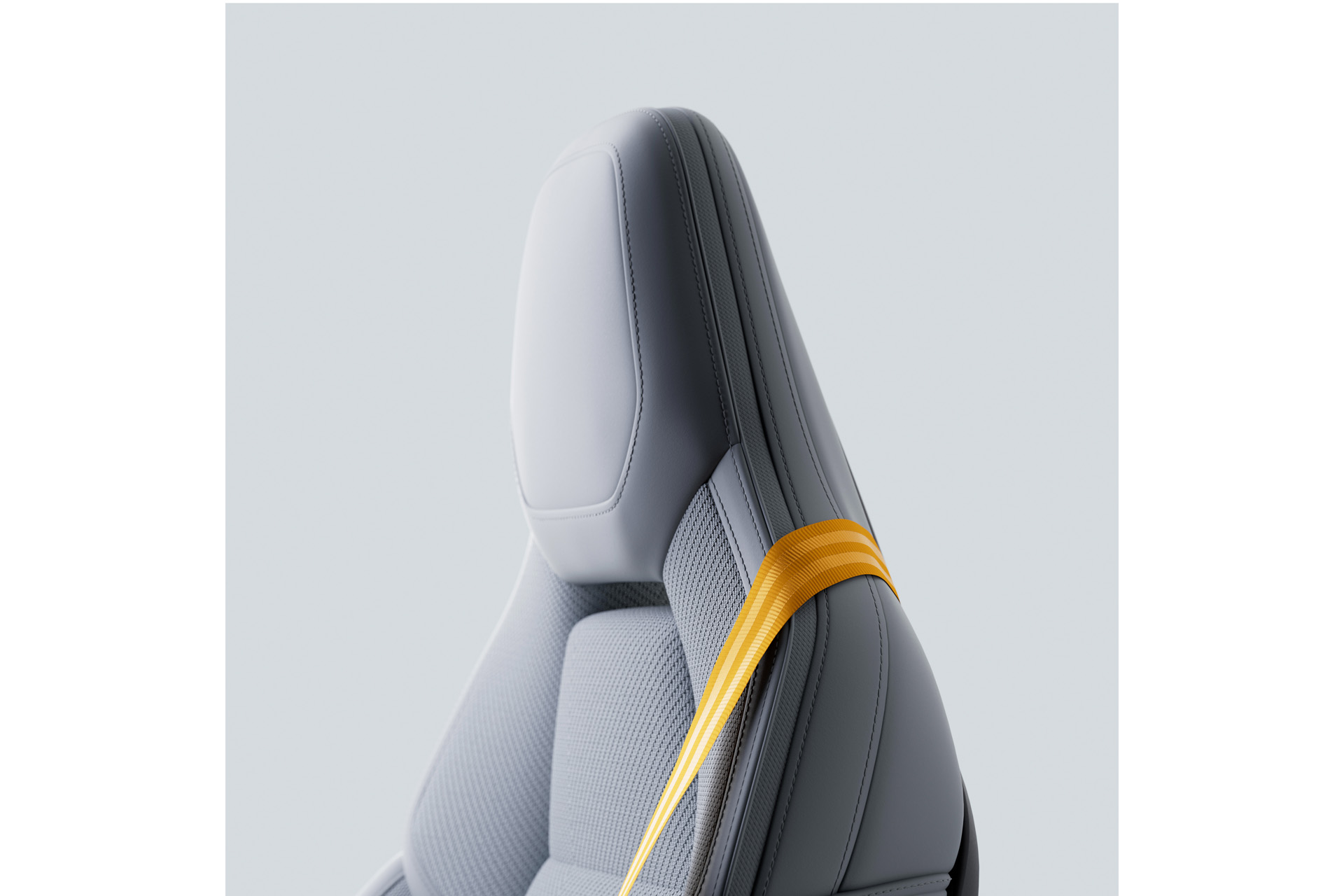 Close up shot of a Polestar 4 seat