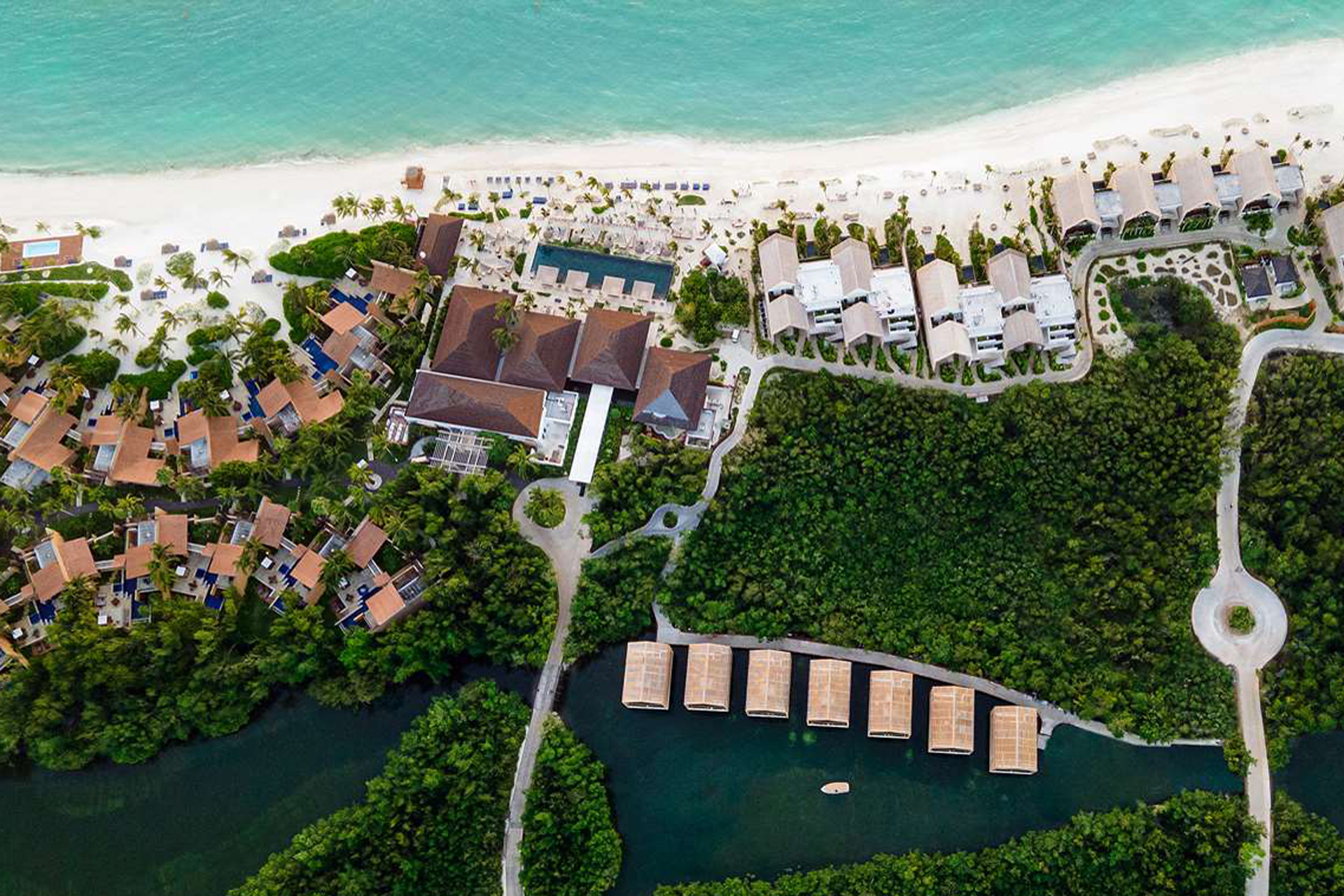 Aerial view of Banyan Tree Mayakoba