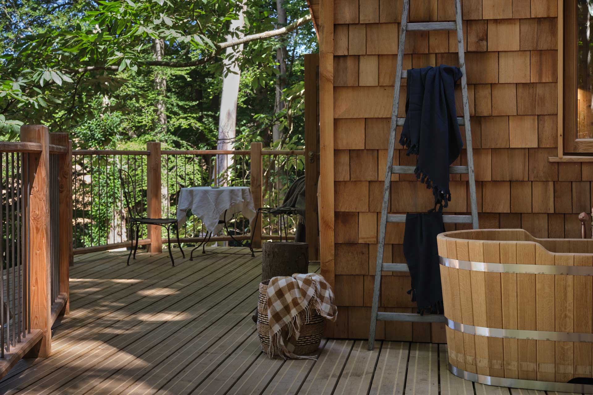 Terrace at the Cowdray Tree Houses