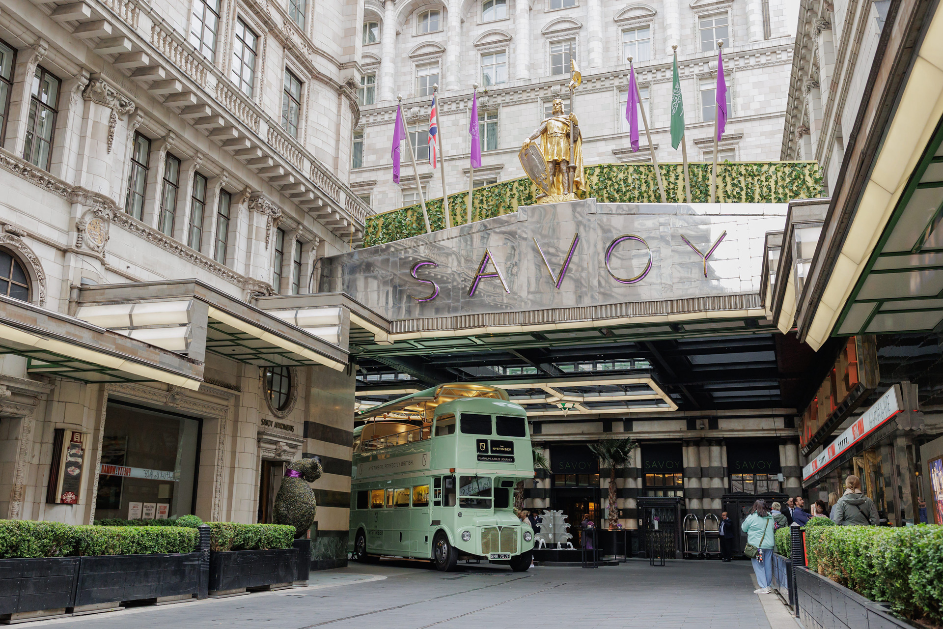 Nyetimber bus at The Savoy hotel in London