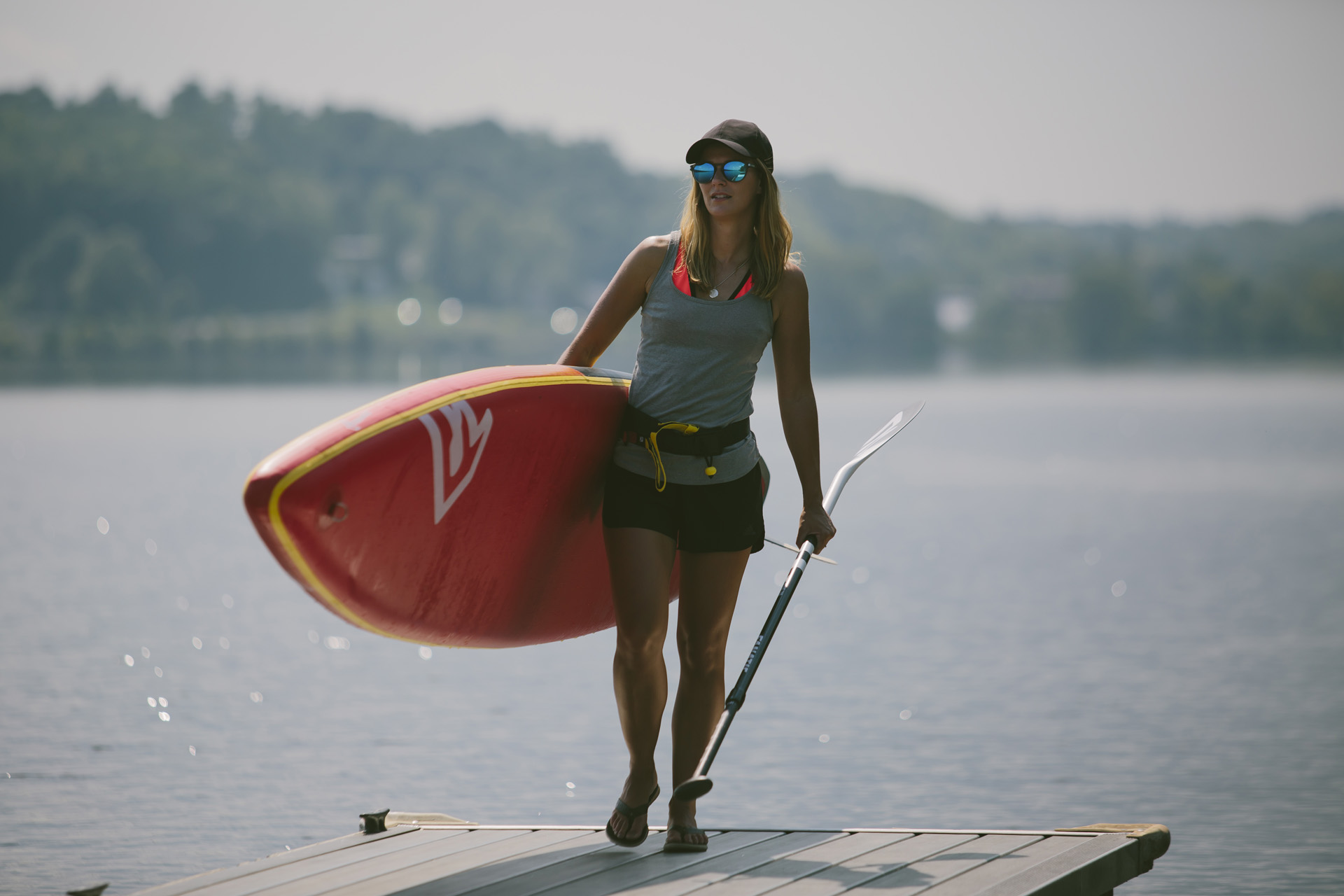 Lizzie Carr with a paddle board