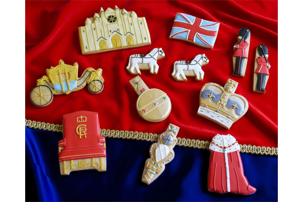 Coronation themed biscuits