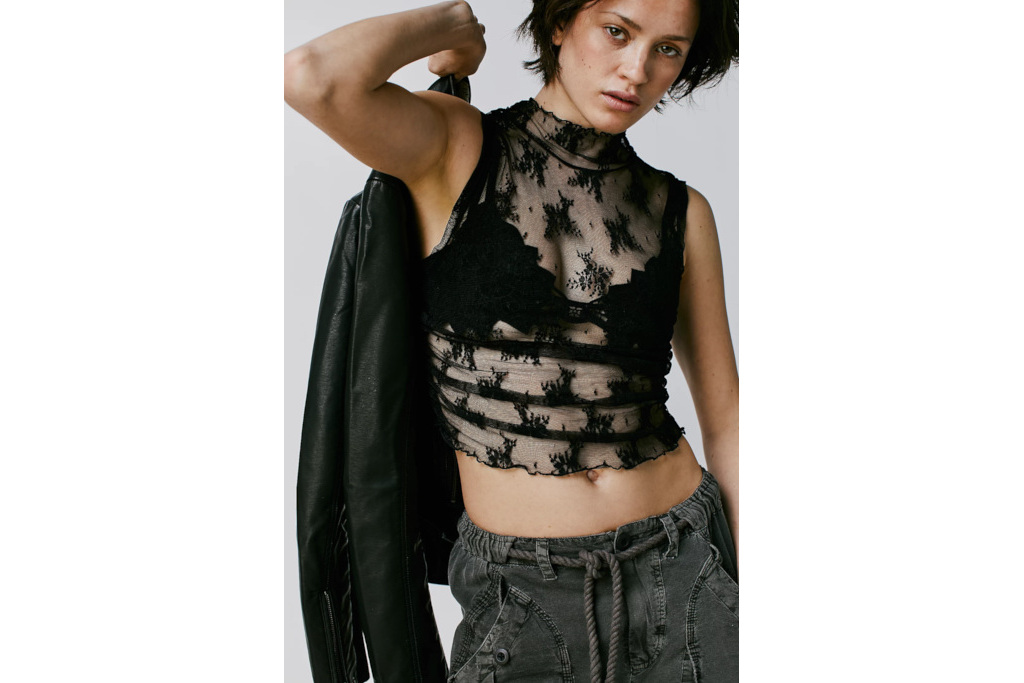 Black lace tank top
