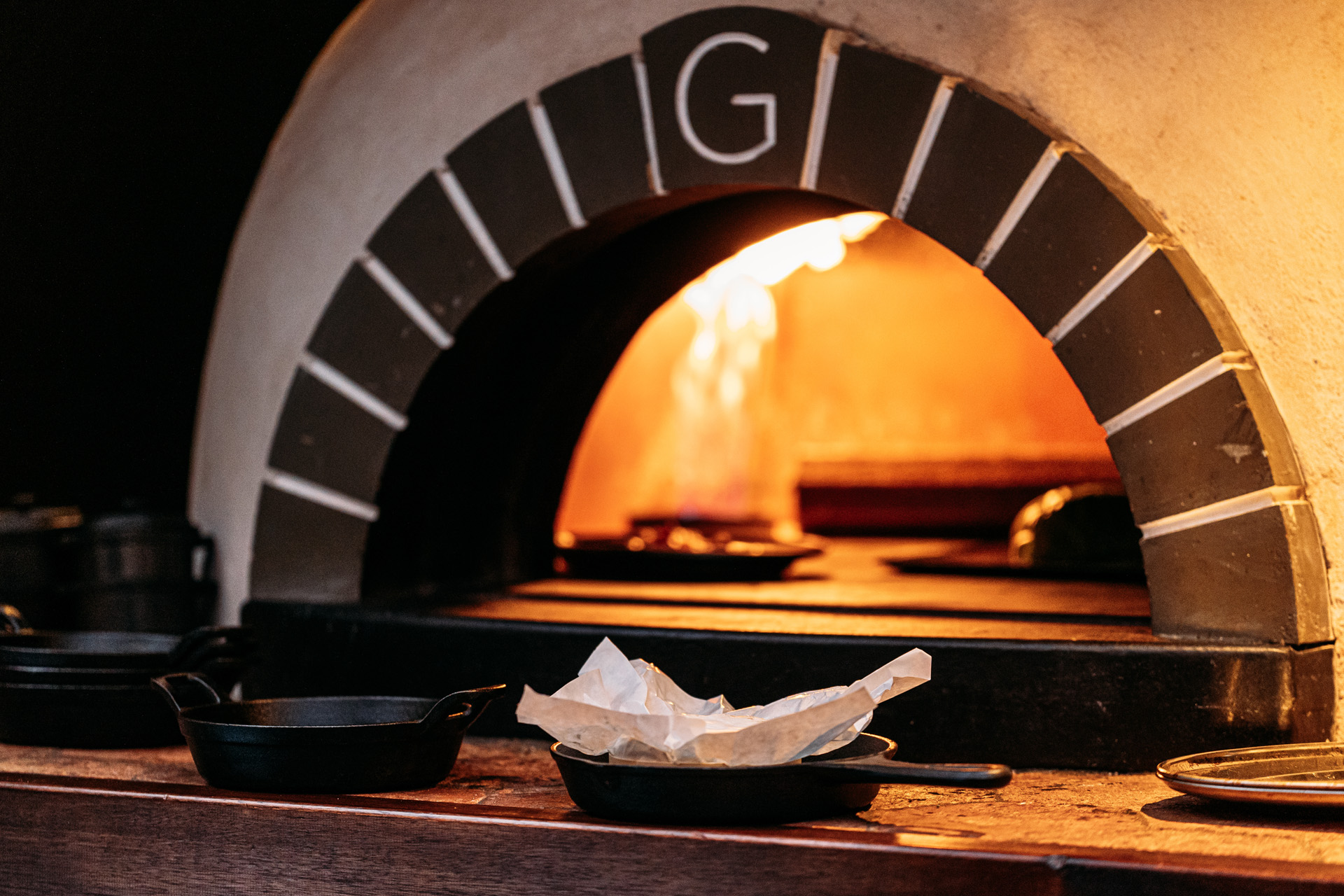 The wood-fired oven