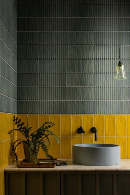 Bathroom covered in tiles from British brand Mandarin Stone