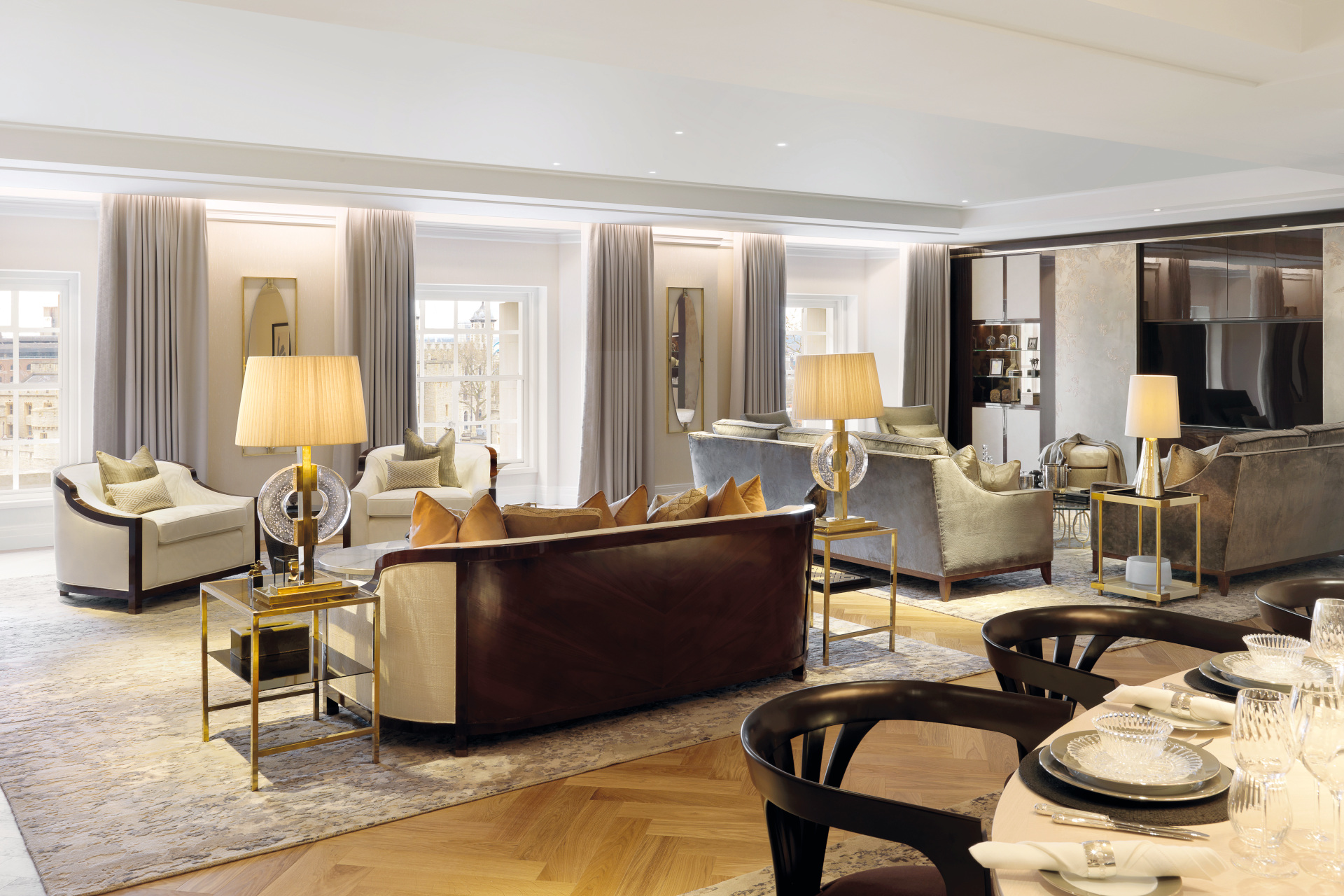 Orantely decorated modern living room