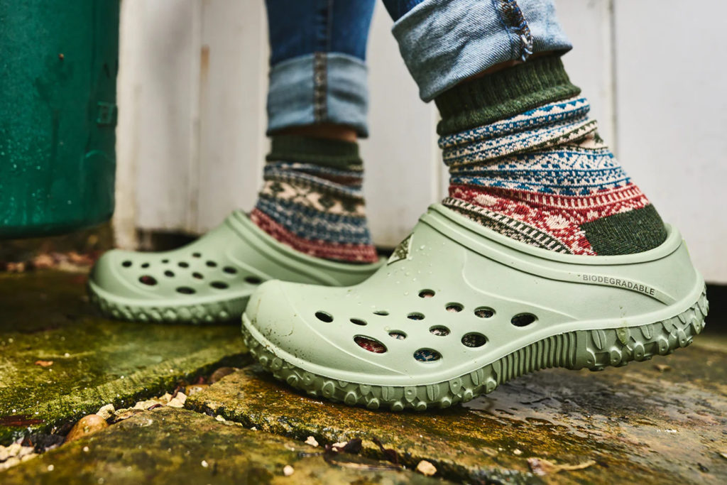 Close up of feet in green shoes