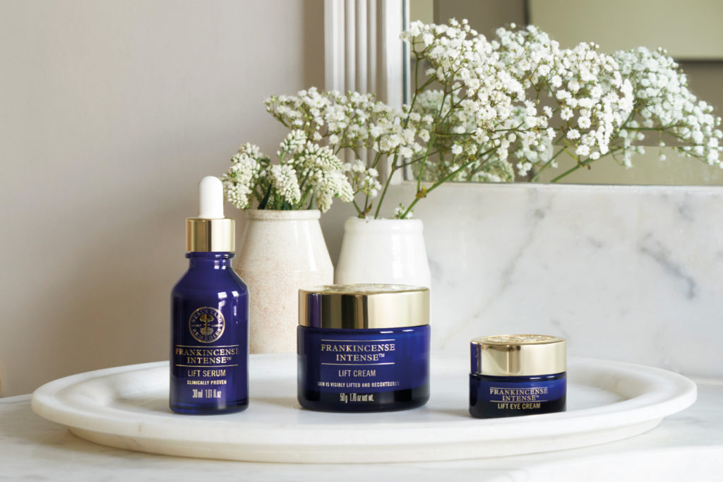 Neal's Yard Remedies products on marble counter