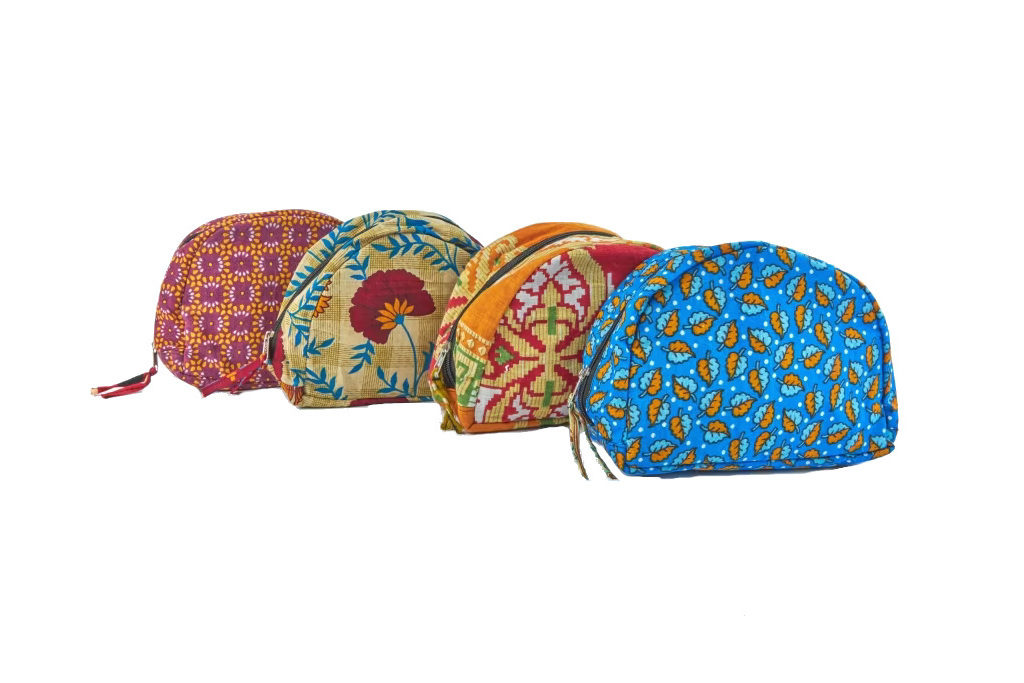 Patterned makeup bags