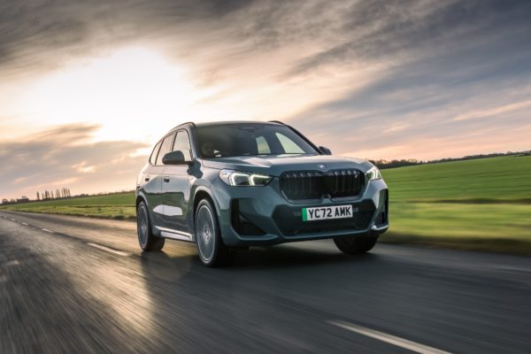 The BMW iX1 xLine on a road