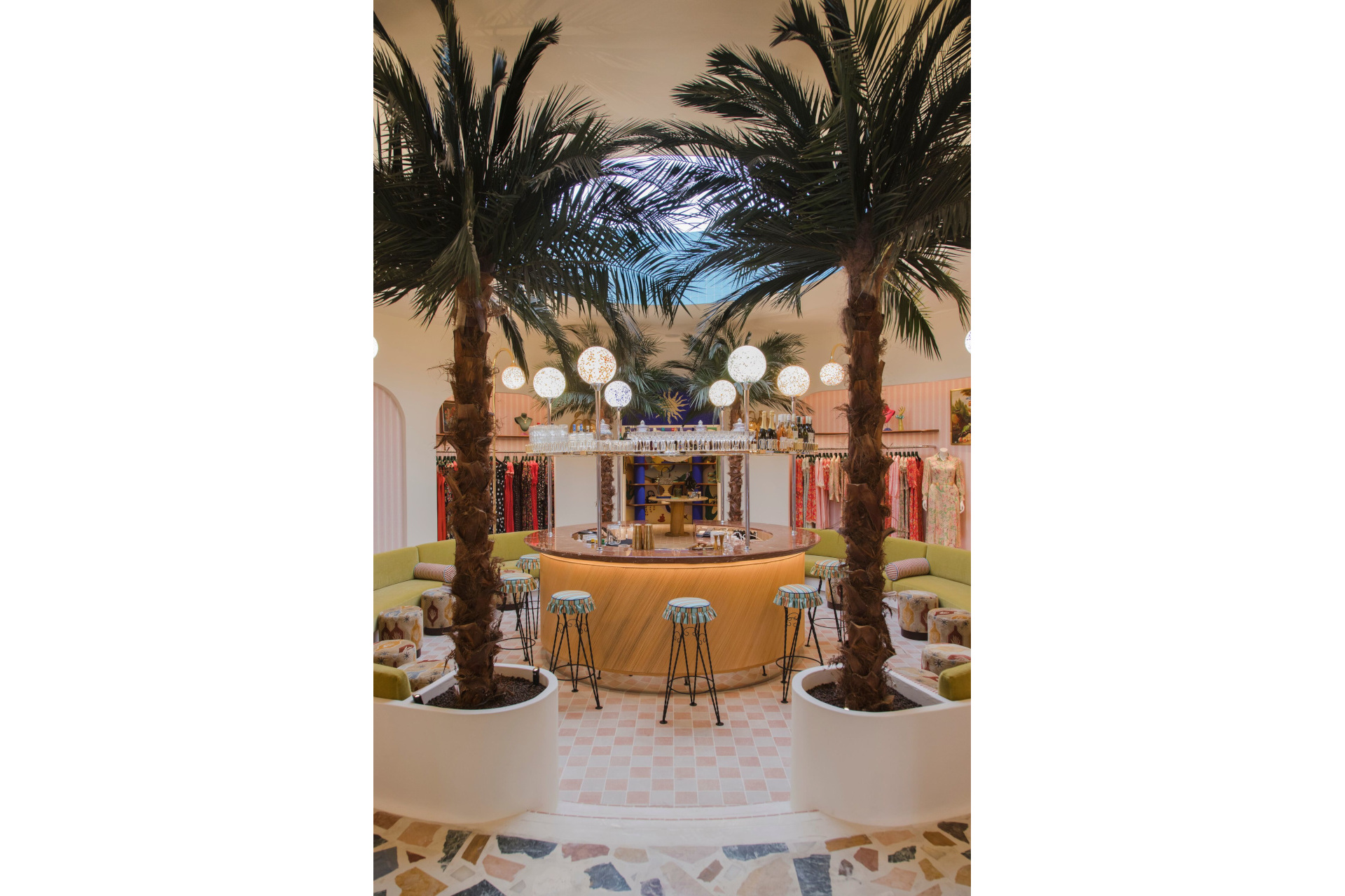 Bar with palm trees