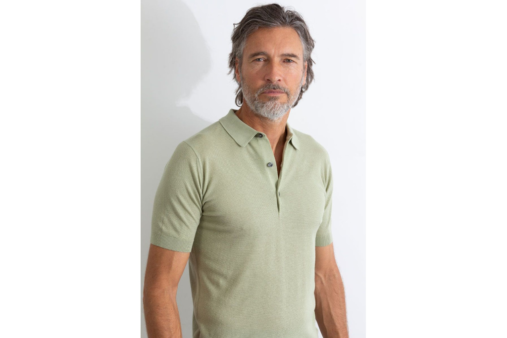 Man in green shirt