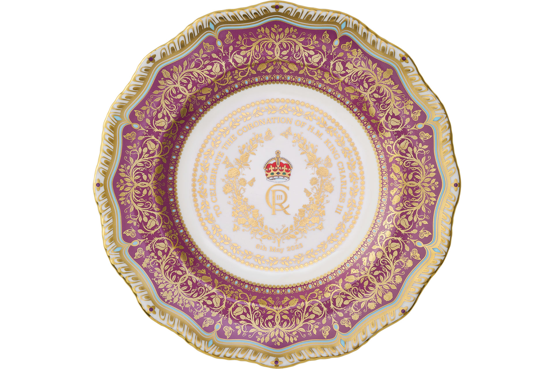 Royal Crown Derby King Charles coronation plate