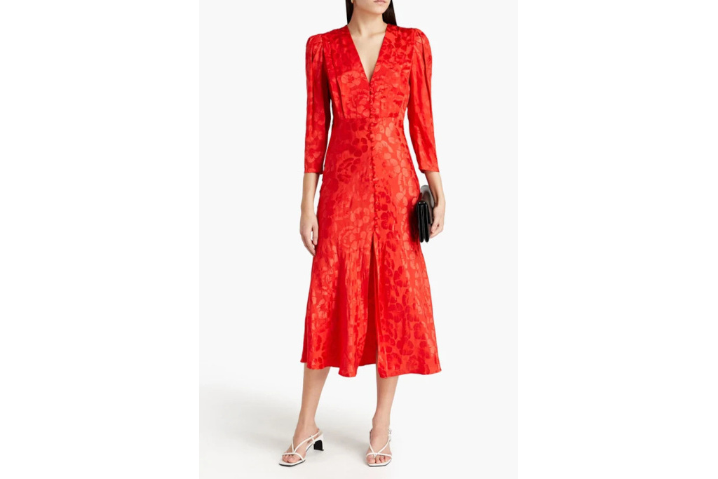 Woman in red dress