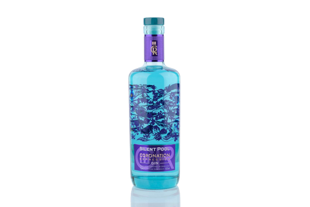Blue gin bottle