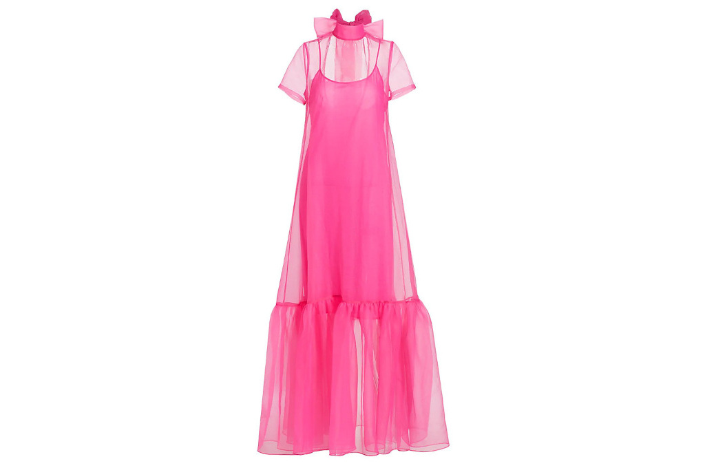Long pink sheer dress